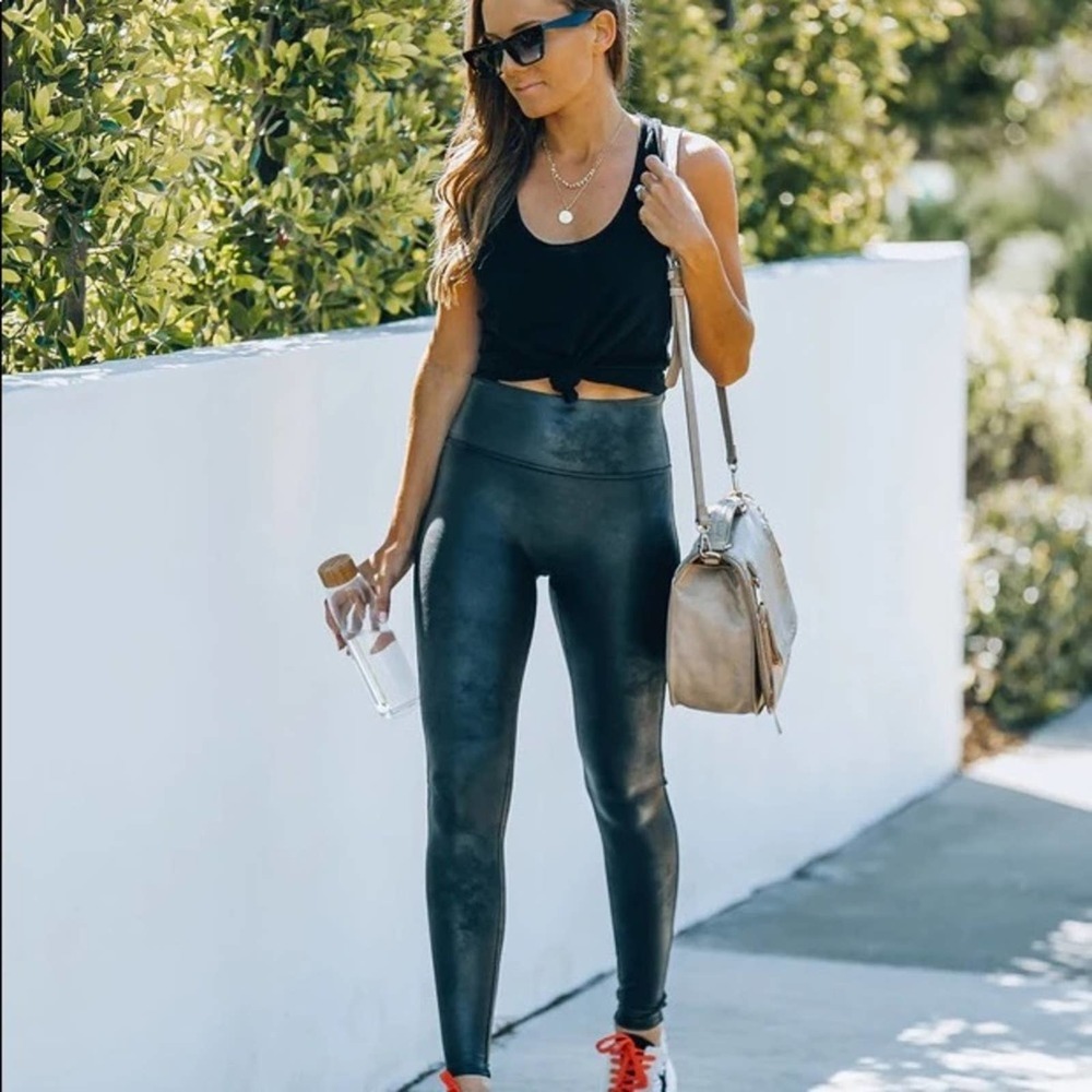 Spanx Faux Leather Leggings Black